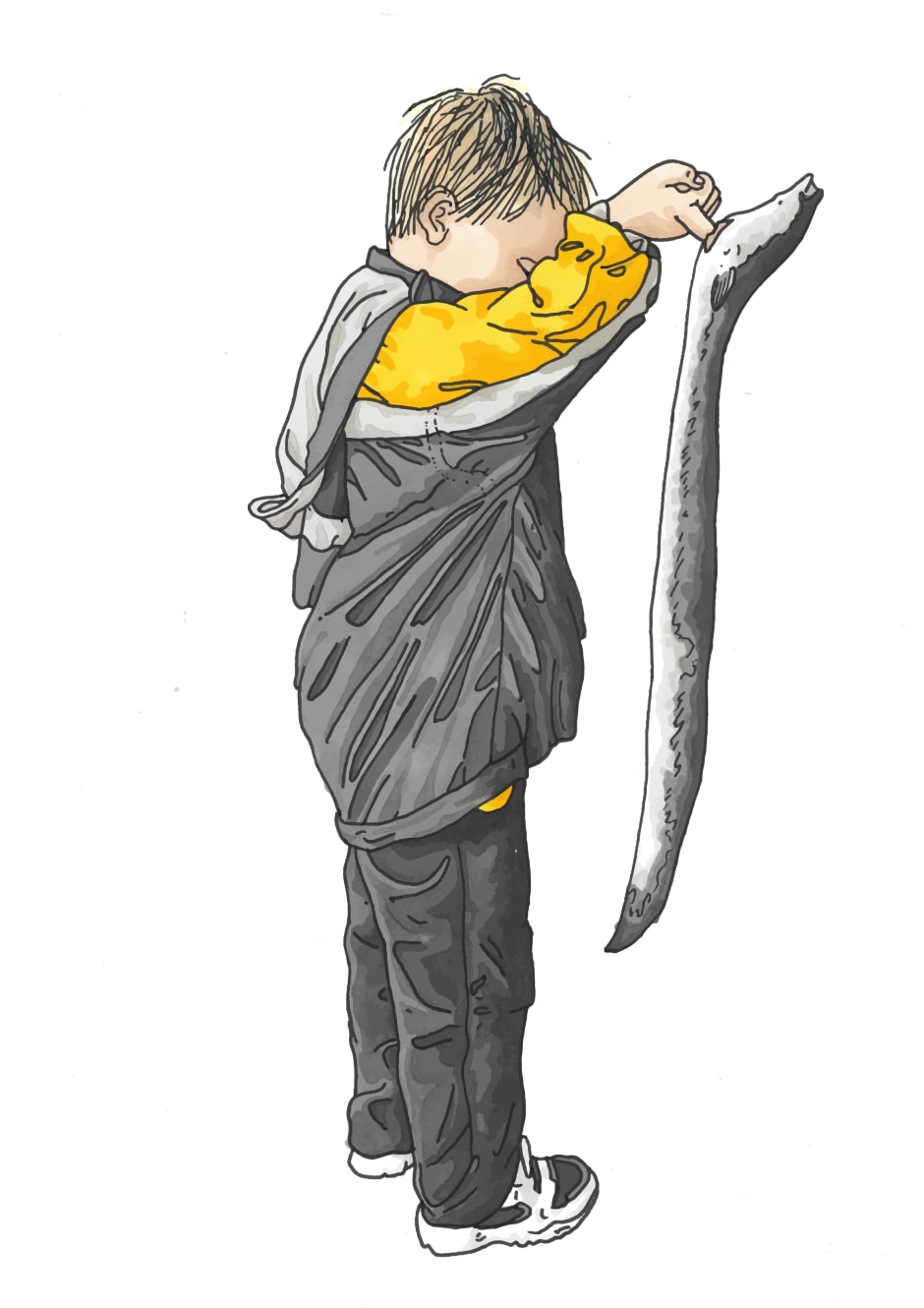 Zelfportret van Yorick als vijfjarige met een paling